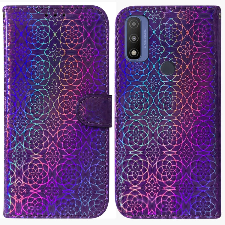 For Motorola Moto G Pure Colorful Magnetic Buckle Leather Phone Case