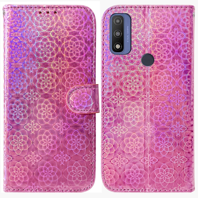 For Motorola Moto G Pure Colorful Magnetic Buckle Leather Phone Case