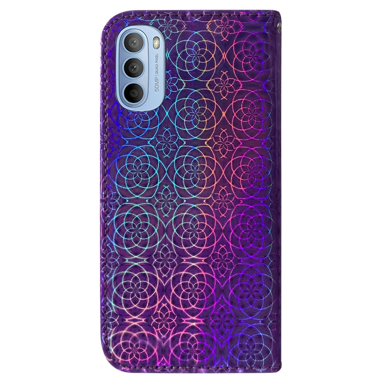 For Motorola Moto G51 Colorful Magnetic Buckle Leather Phone Case