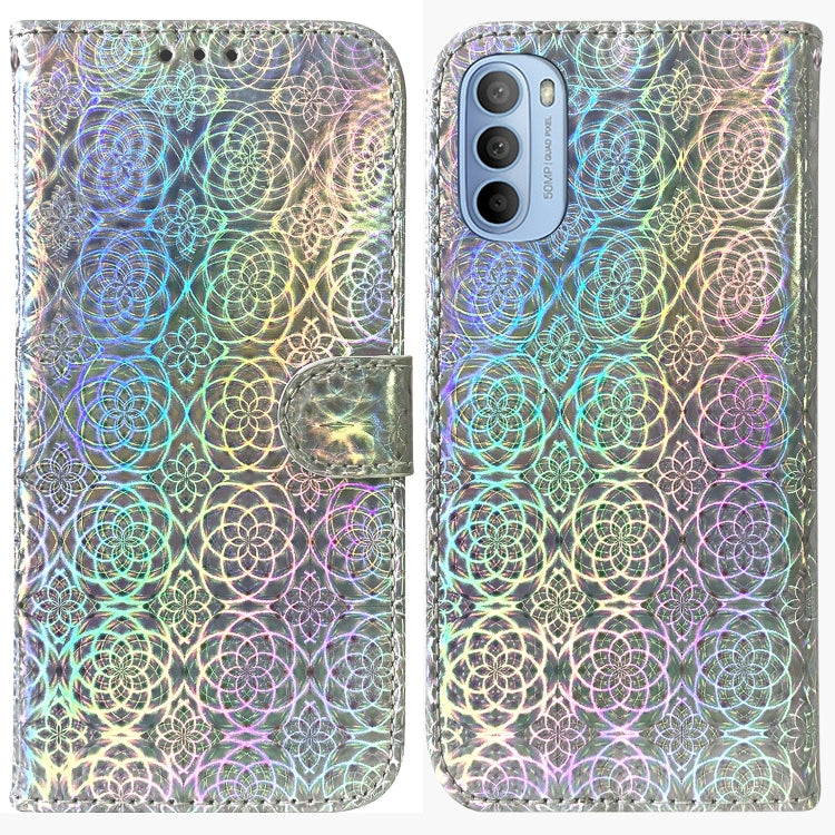 For Motorola Moto G51 Colorful Magnetic Buckle Leather Phone Case