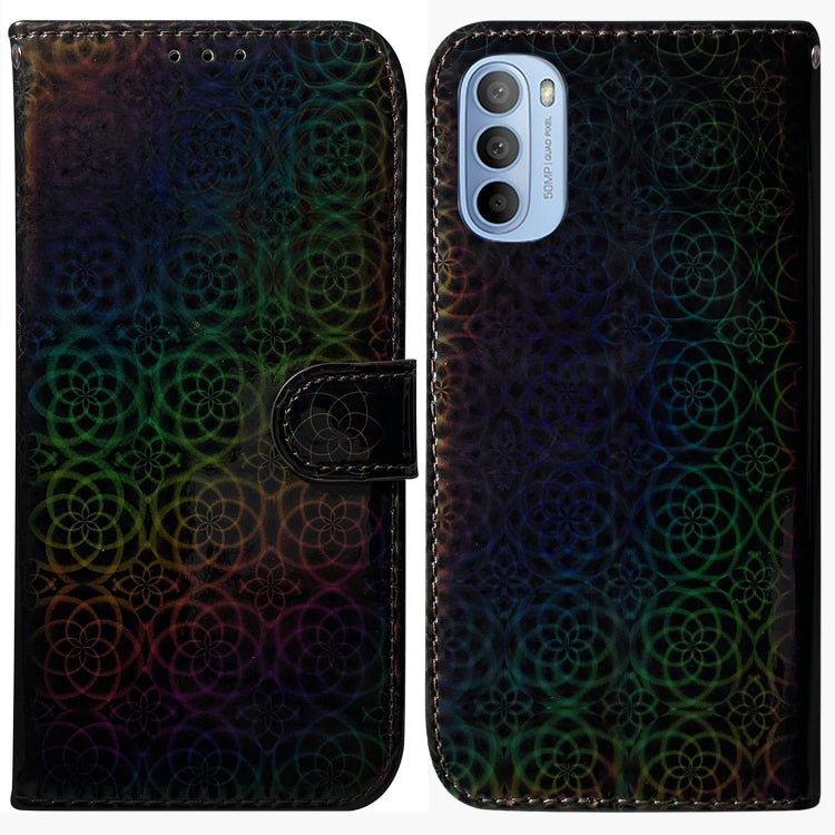 For Motorola Moto G51 Colorful Magnetic Buckle Leather Phone Case