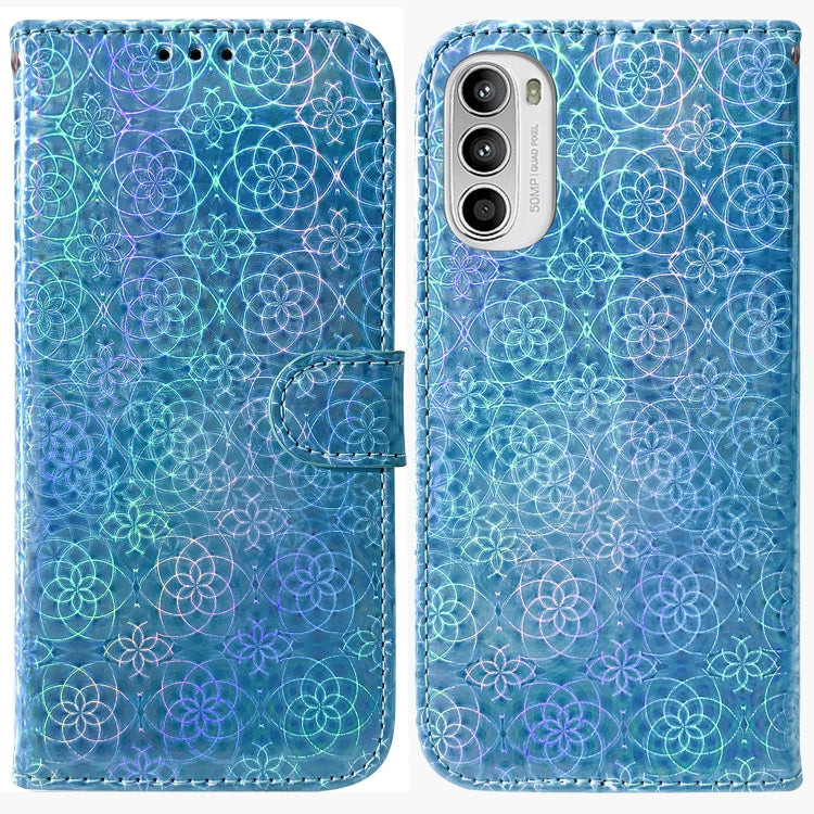 For Motorola Moto G52 Colorful Magnetic Buckle Leather Phone Case