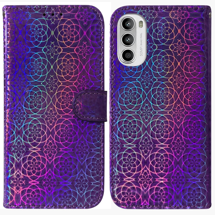 For Motorola Moto G52 Colorful Magnetic Buckle Leather Phone Case