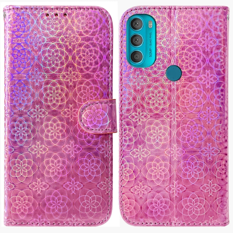 For Motorola Moto G71 Colorful Magnetic Buckle Leather Phone Case