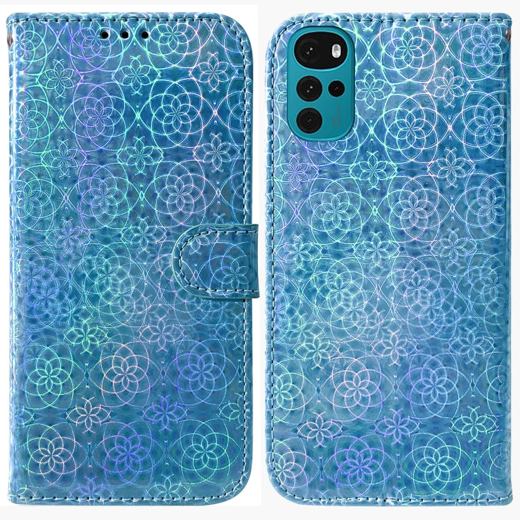 For Motorola Moto G22 Colorful Magnetic Buckle Leather Phone Case
