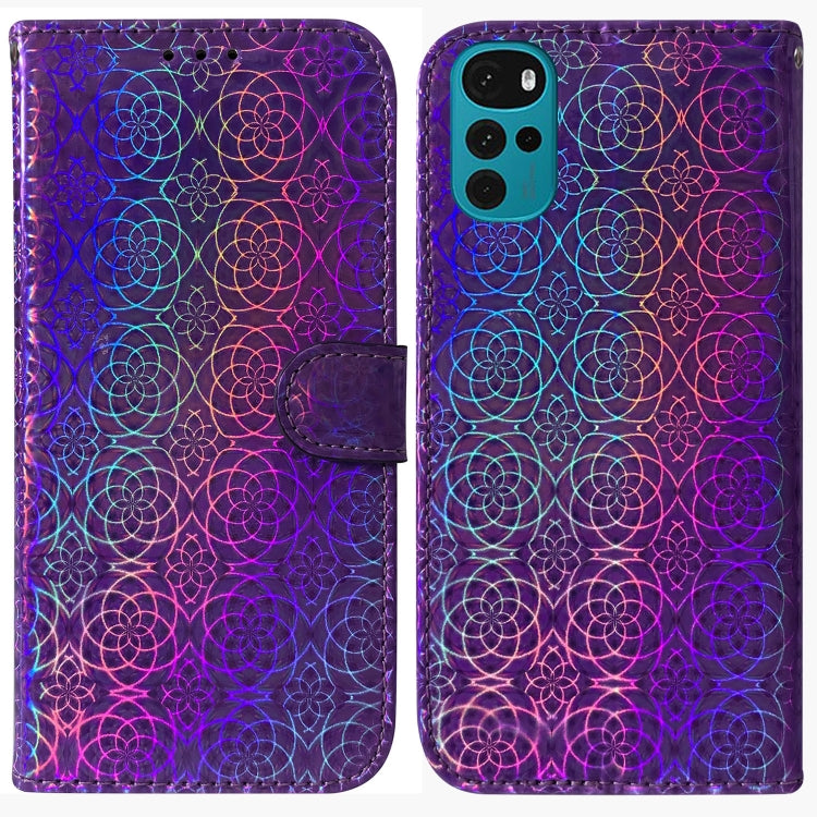For Motorola Moto G22 Colorful Magnetic Buckle Leather Phone Case