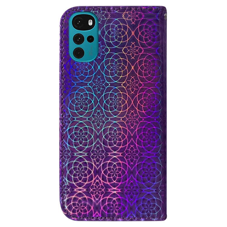 For Motorola Moto G22 Colorful Magnetic Buckle Leather Phone Case