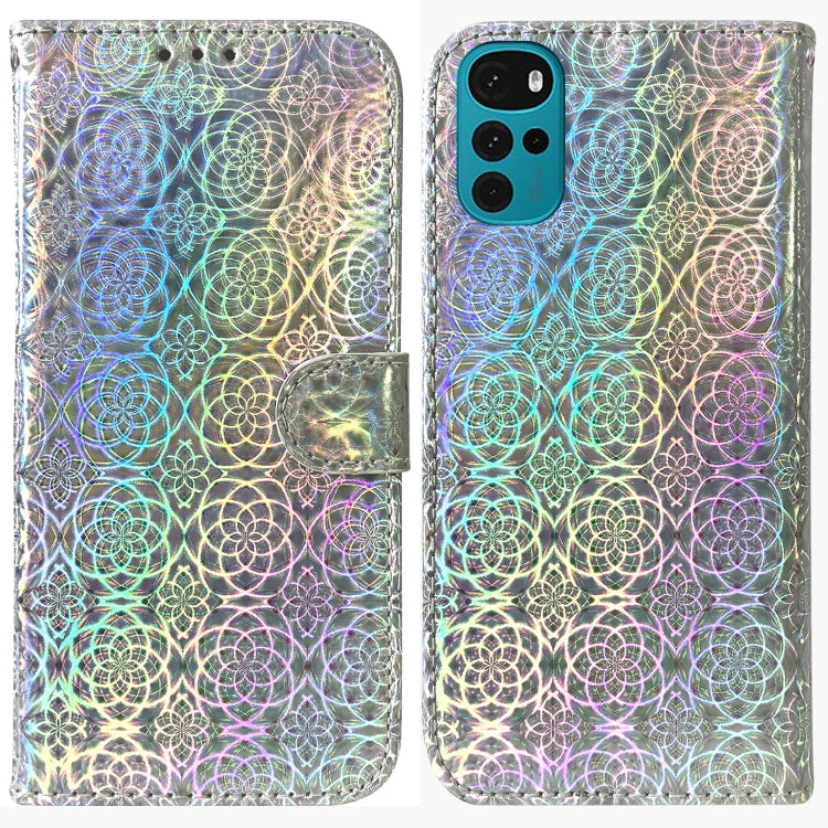For Motorola Moto G22 Colorful Magnetic Buckle Leather Phone Case