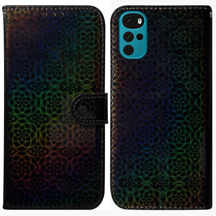 For Motorola Moto G22 Colorful Magnetic Buckle Leather Phone Case