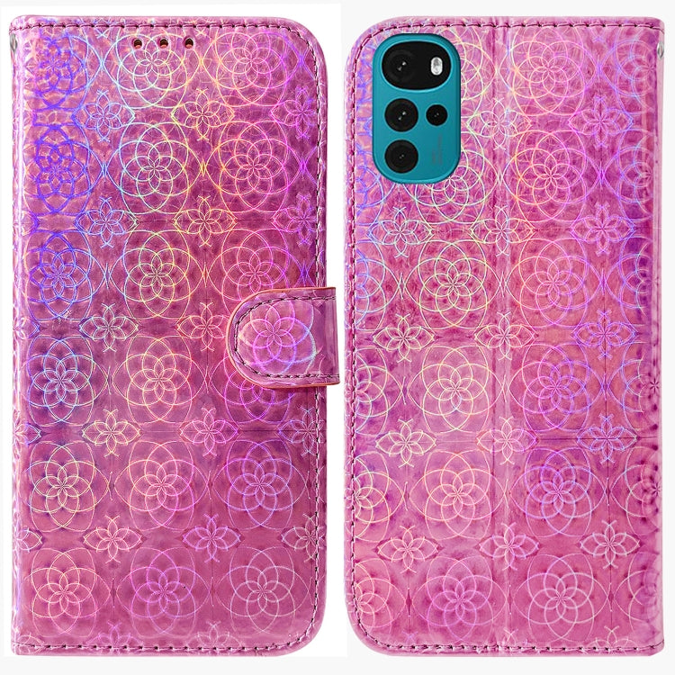 For Motorola Moto G22 Colorful Magnetic Buckle Leather Phone Case