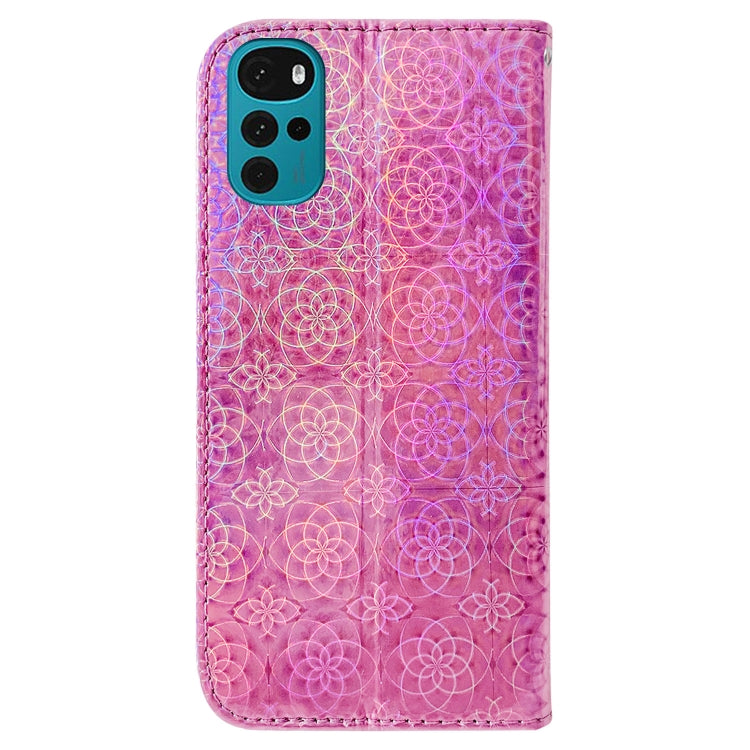 For Motorola Moto G22 Colorful Magnetic Buckle Leather Phone Case