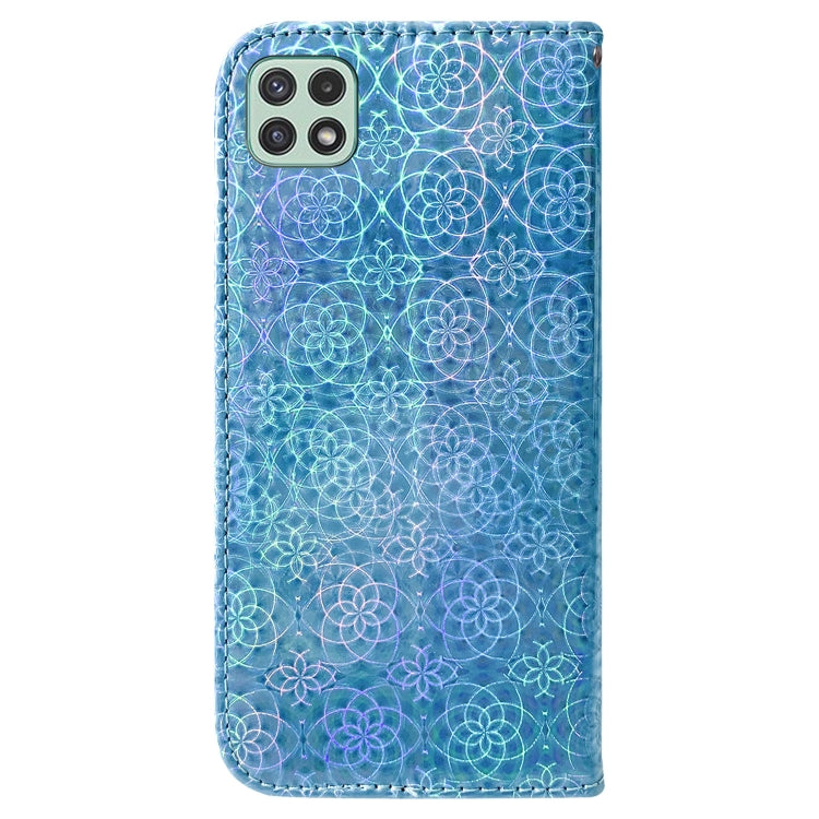 For Samsung Galaxy A22 5G Colorful Magnetic Buckle Leather Phone Case