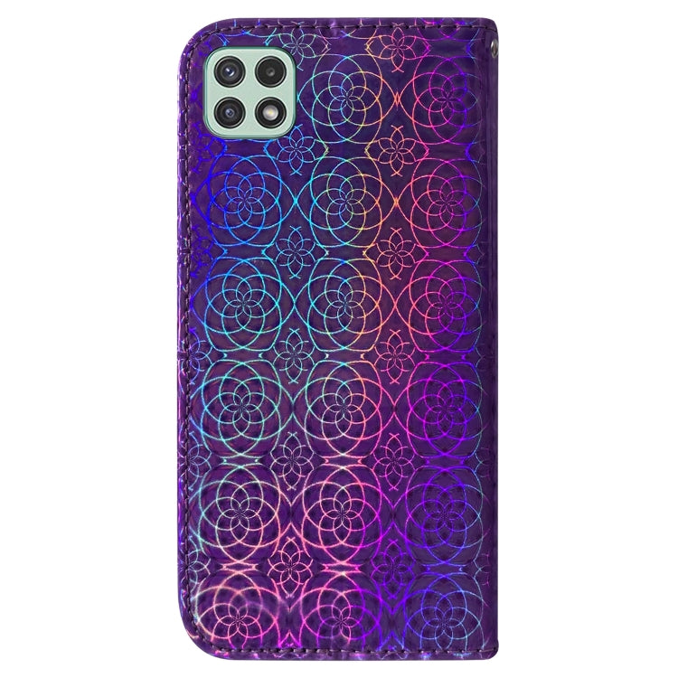 For Samsung Galaxy A22 5G Colorful Magnetic Buckle Leather Phone Case