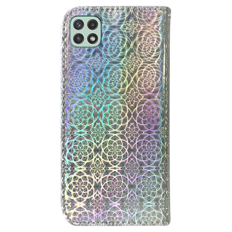 For Samsung Galaxy A22 5G Colorful Magnetic Buckle Leather Phone Case