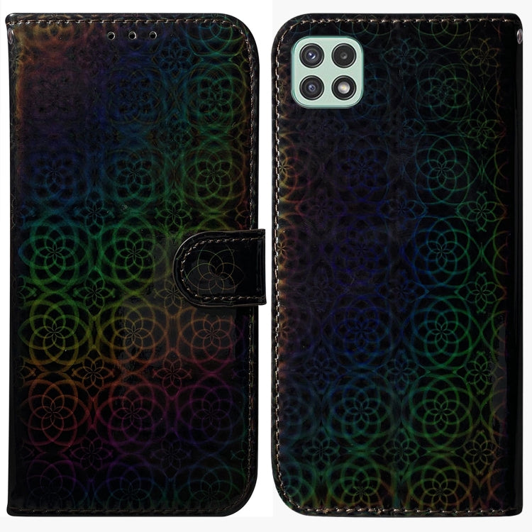 For Samsung Galaxy A22 5G Colorful Magnetic Buckle Leather Phone Case
