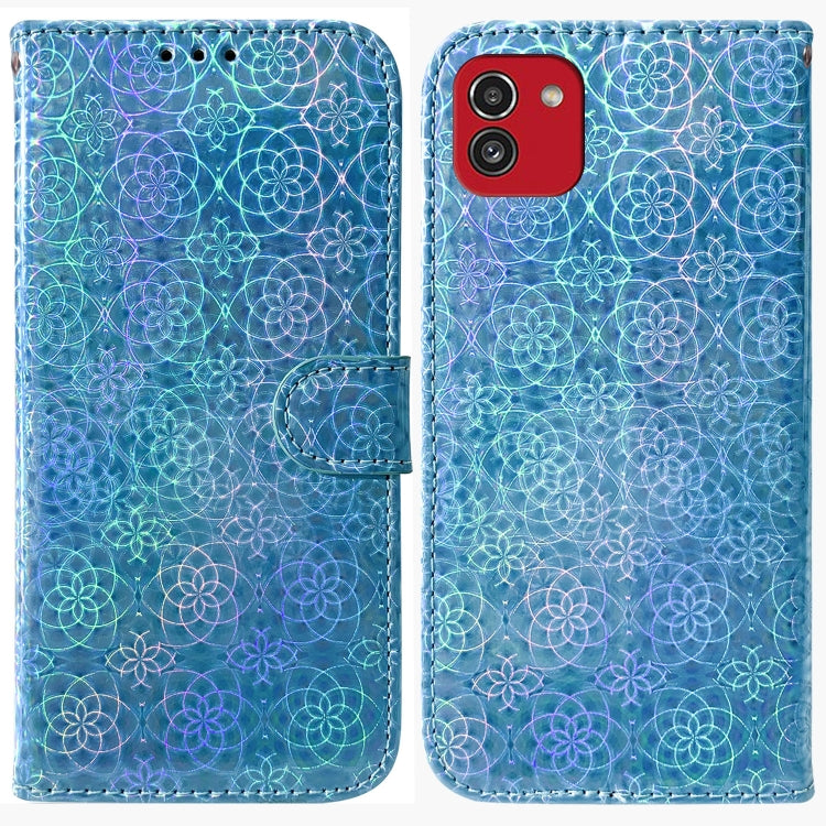 For Samsung Galaxy A03 164mm Colorful Magnetic Buckle Leather Phone Case