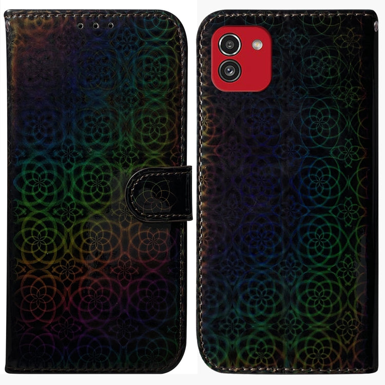 For Samsung Galaxy A03 164mm Colorful Magnetic Buckle Leather Phone Case