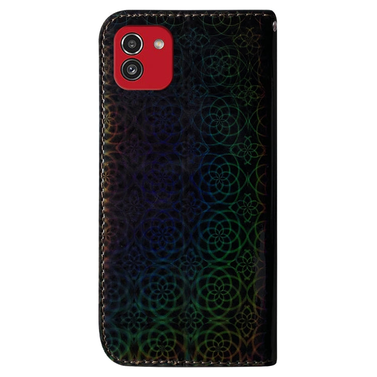 For Samsung Galaxy A03 166mm Colorful Magnetic Buckle Leather Phone Case