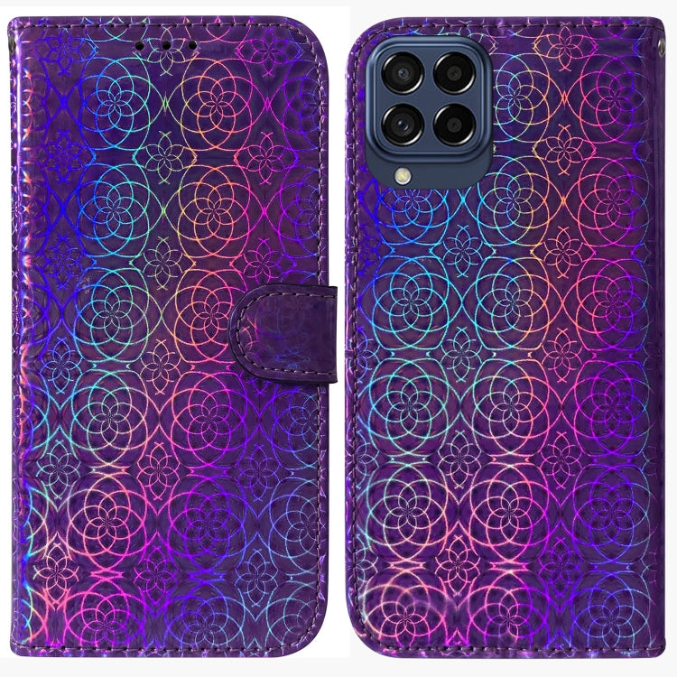 For Samsung Galaxy M53 5G Colorful Magnetic Buckle Leather Phone Case