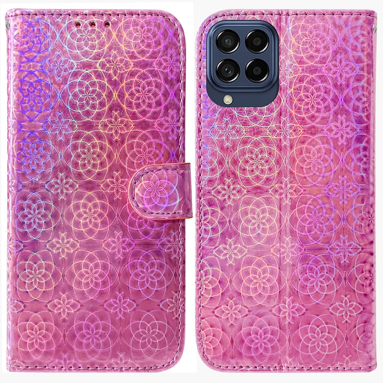 For Samsung Galaxy M53 5G Colorful Magnetic Buckle Leather Phone Case