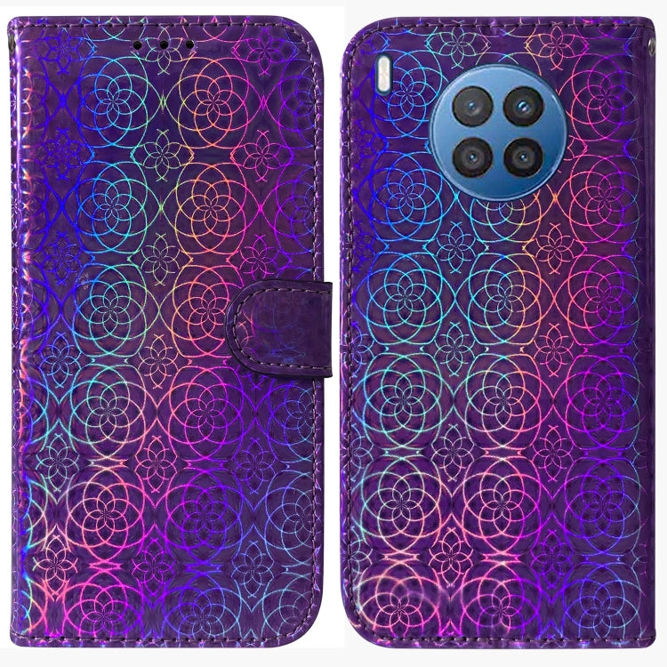 For Huawei nova 8i / Honor 50 Colorful Magnetic Buckle Leather Phone Case