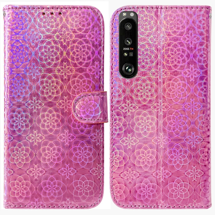 For Sony Xperia 1 III Colorful Magnetic Buckle Leather Phone Case
