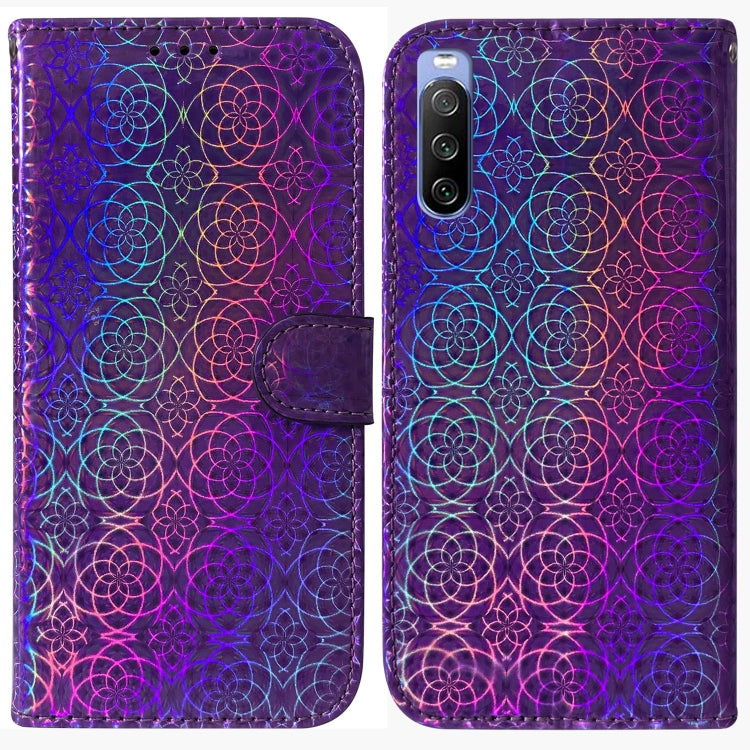For Sony Xperia 10 III Colorful Magnetic Buckle Leather Phone Case