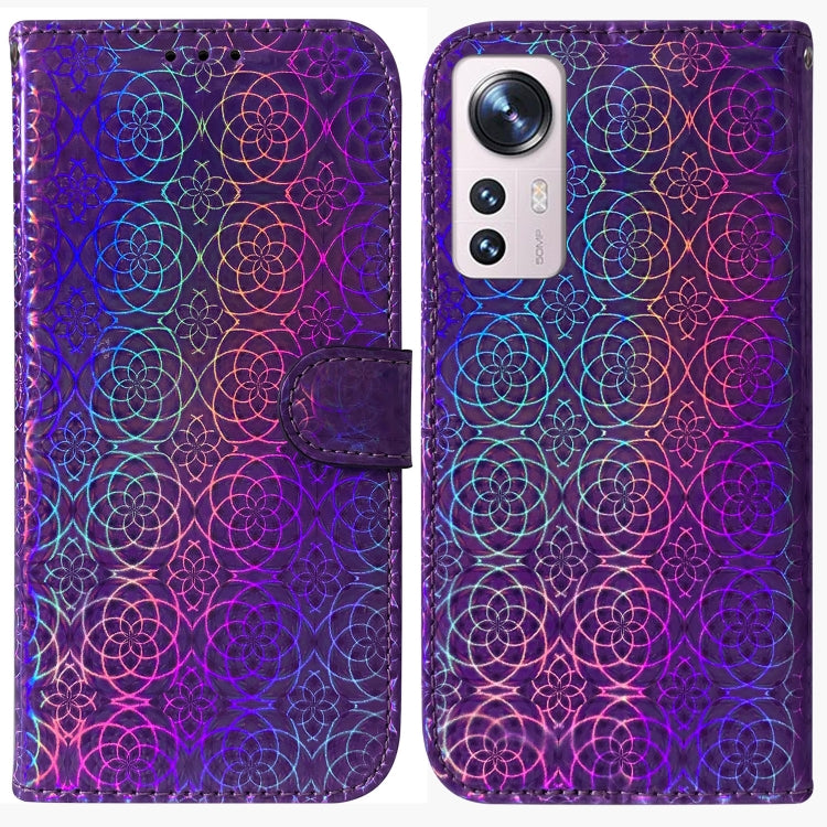 For Xiaomi 12 Pro Colorful Magnetic Buckle Leather Phone Case