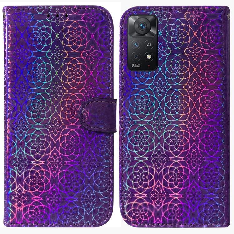 For Xiaomi Redmi Note 11 Pro 5G / 4G Foreign Colorful Magnetic Buckle Leather Phone Case