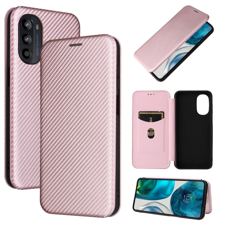For Motorola Moto G52j 5G Carbon Fiber Texture Flip Leather Phone Case