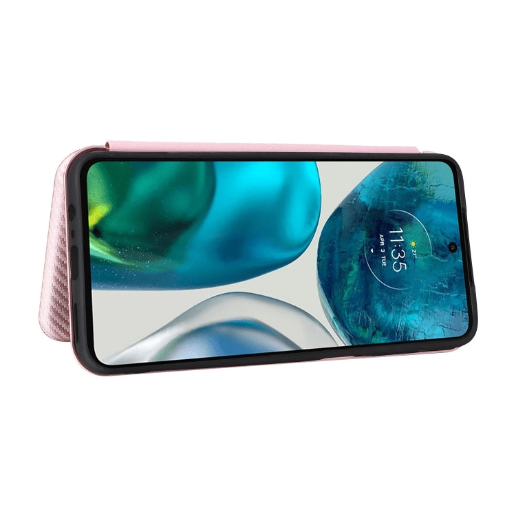 For Motorola Moto G52j 5G Carbon Fiber Texture Flip Leather Phone Case