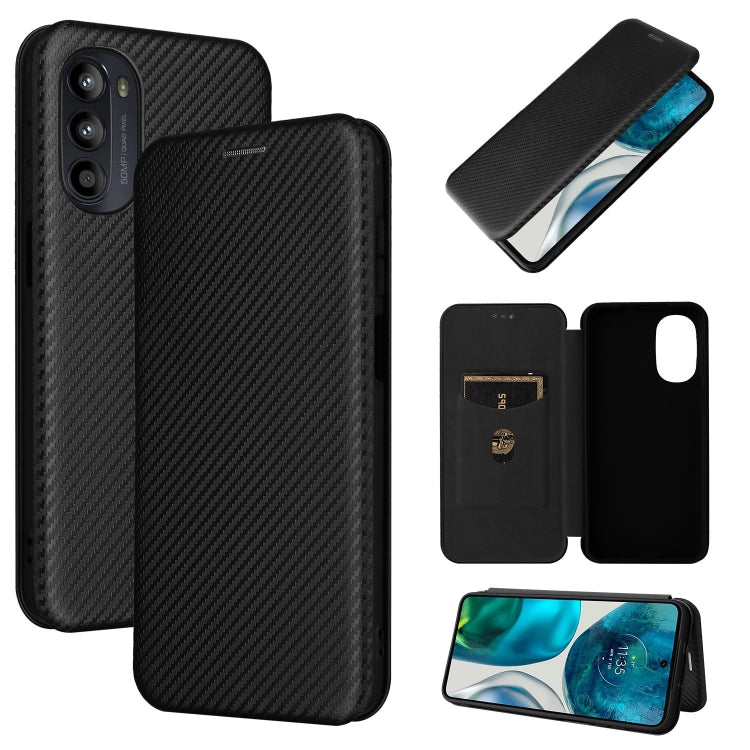 For Motorola Moto G52j 5G Carbon Fiber Texture Flip Leather Phone Case