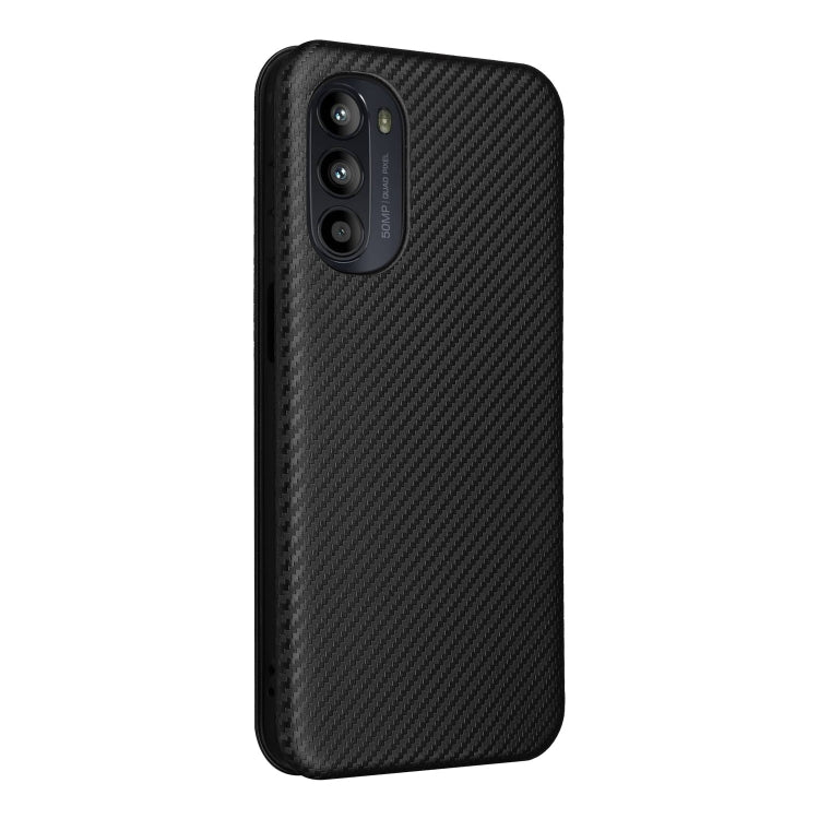 For Motorola Moto G52j 5G Carbon Fiber Texture Flip Leather Phone Case