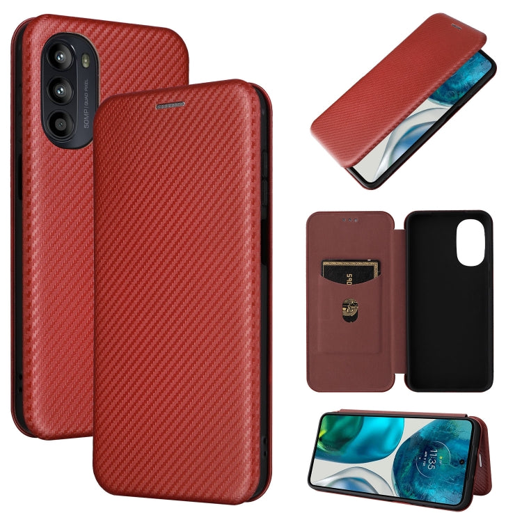 For Motorola Moto G52j 5G Carbon Fiber Texture Flip Leather Phone Case