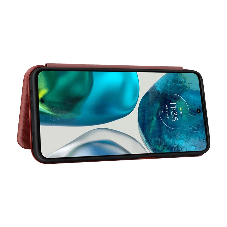 For Motorola Moto G52j 5G Carbon Fiber Texture Flip Leather Phone Case