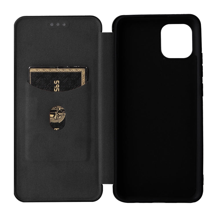 For Samsung Galaxy A03 166mm Carbon Fiber Texture Flip Leather Phone Case