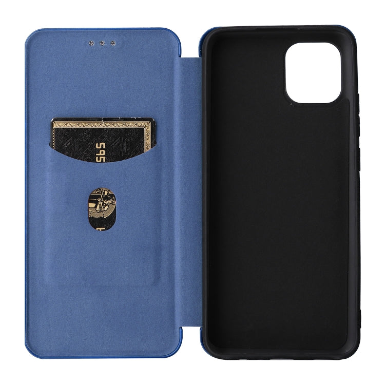 For Samsung Galaxy A03 166mm Carbon Fiber Texture Flip Leather Phone Case