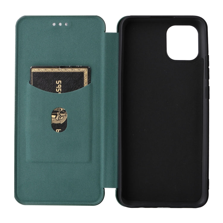 For Samsung Galaxy A03 166mm Carbon Fiber Texture Flip Leather Phone Case