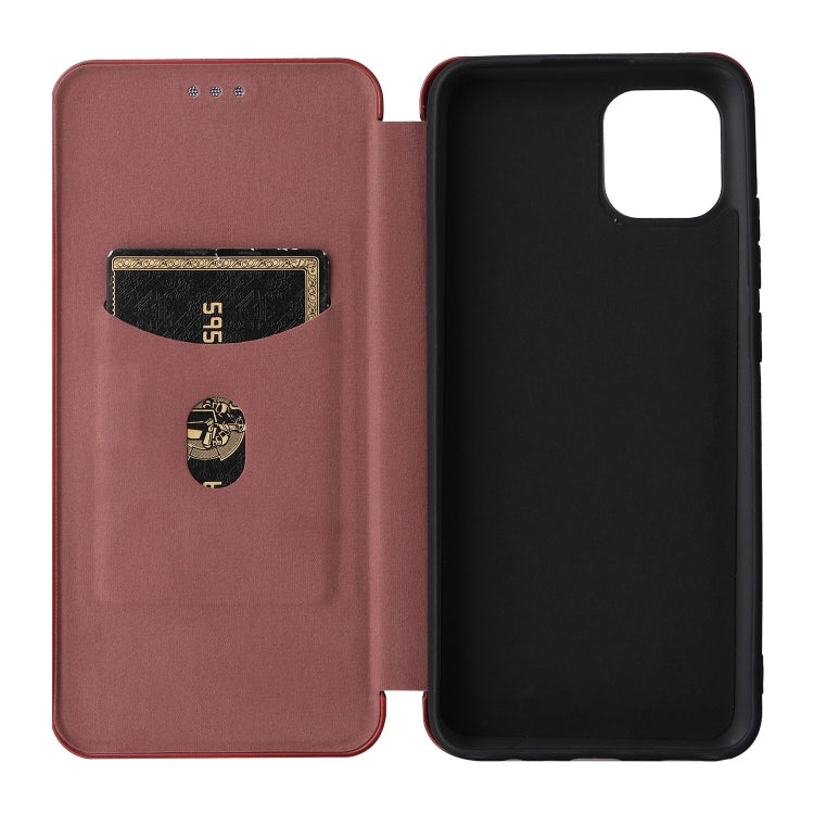 For Samsung Galaxy A03 166mm Carbon Fiber Texture Flip Leather Phone Case