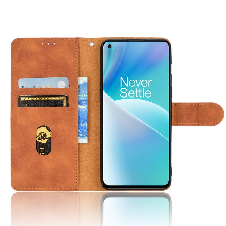 For OnePlus Nord 2T 5G Skin Feel Magnetic Flip Leather Phone Case