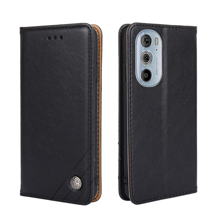 For Motorola Edge+ 2022/Edge 30 Pro Non-Magnetic Retro Texture Horizontal Flip Leather Phone Case