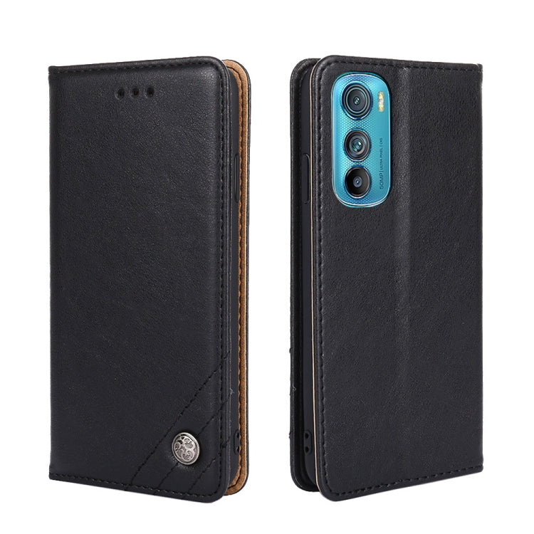For Motorola Edge 30 Non-Magnetic Retro Texture Horizontal Flip Leather Phone Case