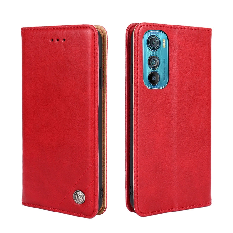 For Motorola Edge 30 Non-Magnetic Retro Texture Horizontal Flip Leather Phone Case