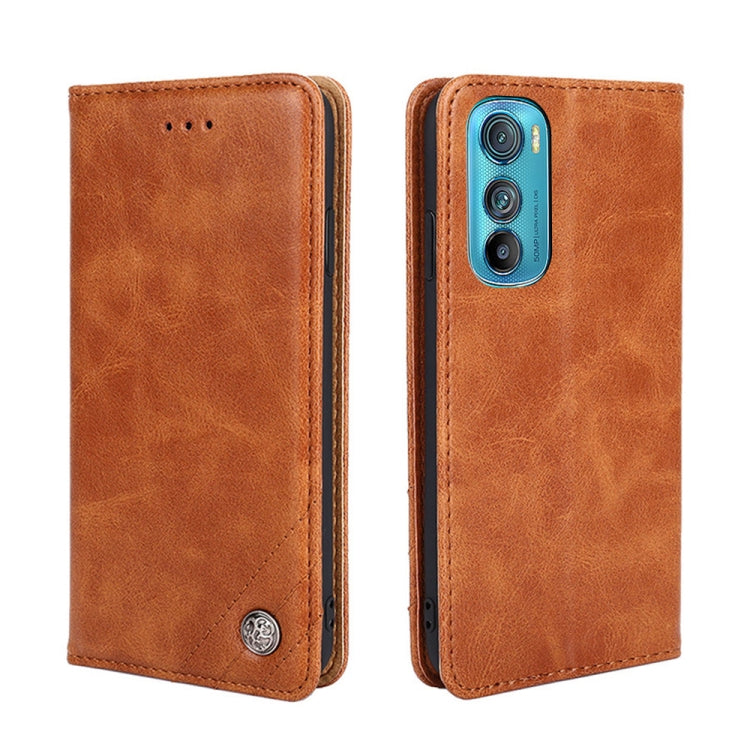 For Motorola Edge 30 Non-Magnetic Retro Texture Horizontal Flip Leather Phone Case