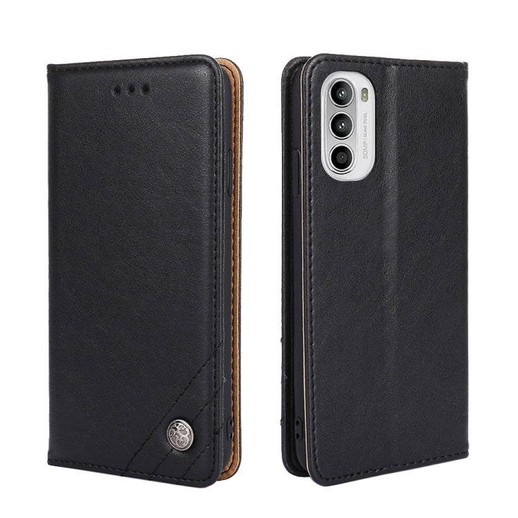 For Motorola Moto G52/Moto G82 5G Non-Magnetic Retro Texture Horizontal Flip Leather Phone Case