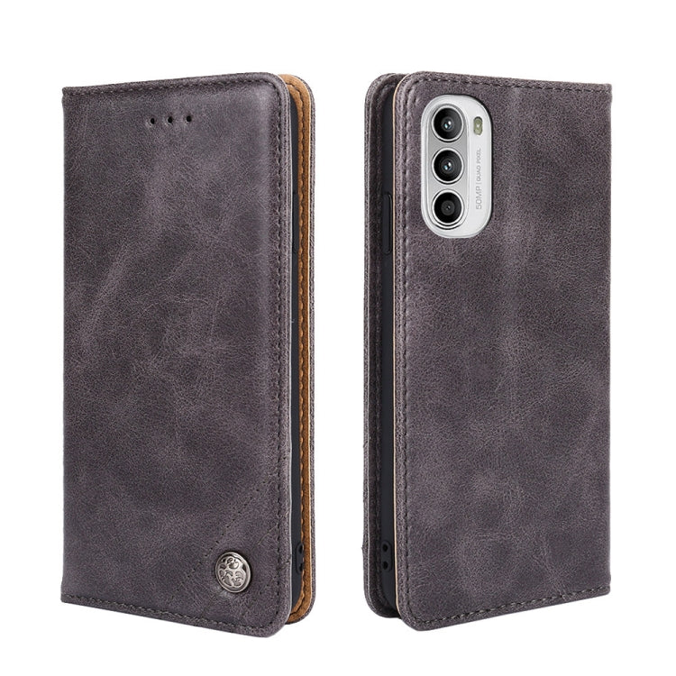 For Motorola Moto G52/Moto G82 5G Non-Magnetic Retro Texture Horizontal Flip Leather Phone Case