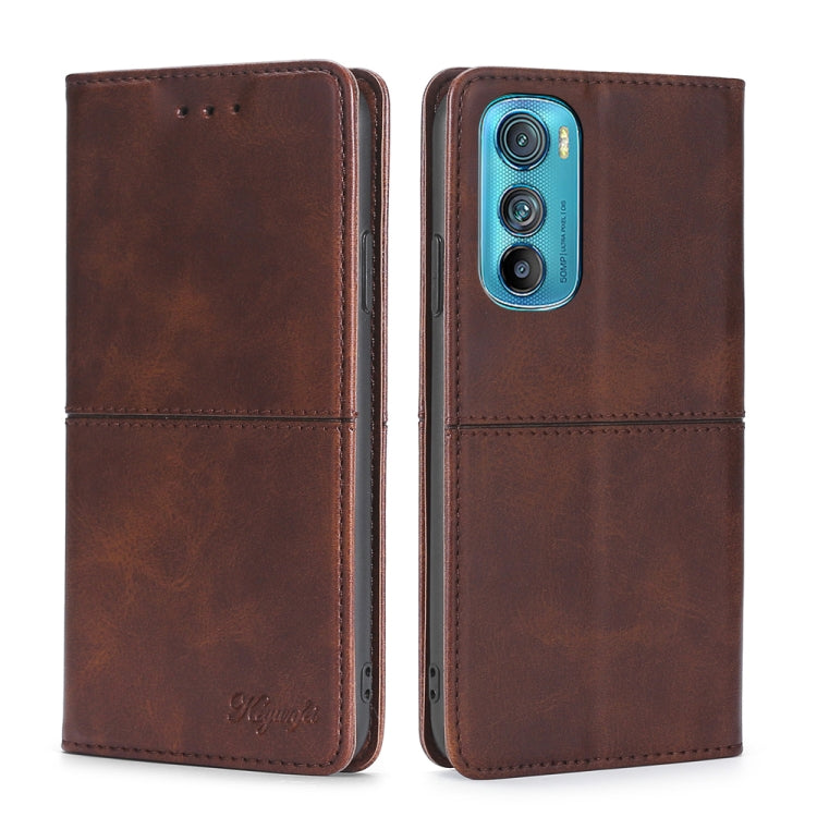For Motorola Edge 30 Cow Texture Magnetic Horizontal Flip Leather Phone Case
