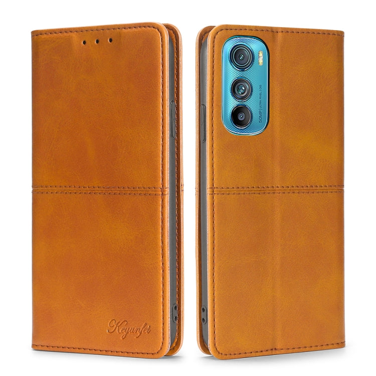 For Motorola Edge 30 Cow Texture Magnetic Horizontal Flip Leather Phone Case
