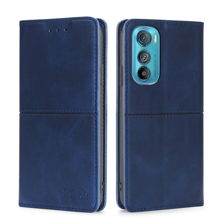 For Motorola Edge 30 Cow Texture Magnetic Horizontal Flip Leather Phone Case