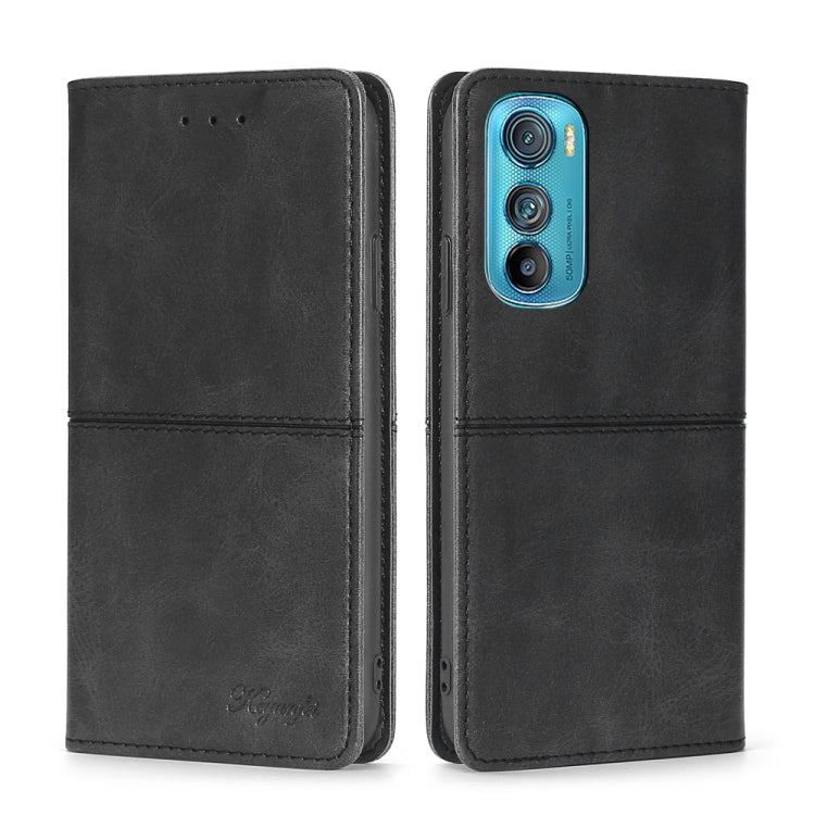 For Motorola Edge 30 Cow Texture Magnetic Horizontal Flip Leather Phone Case